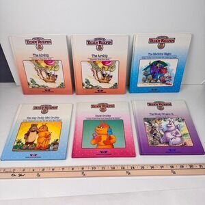 Vtg 6 Hardcover Teddy Ruxpin Books Upcycle Art Repurpose Damaged Written in READ